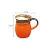 Premium 320ml Orange & Black Ceramic (Set of 2) Coffee Mug