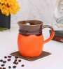 Premium 320ml Orange & Black Ceramic (Set of 2) Coffee Mug