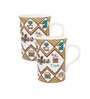 Coffee Time 320ml White & Brown Ceramic (Set of 2) Coffee Mug