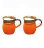 Premium 320ml Orange & Black Ceramic (Set of 2) Coffee Mug