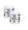 Premium 320ml White & Black Ceramic (Set of 2) Coffee Mug