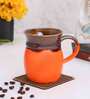 Premium 320ml Orange & Brown Ceramic Coffee Mug