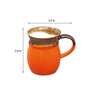Premium 320ml Orange & Brown Ceramic Coffee Mug