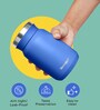Premium 500ml Blue Colour Stainless Steel Airtight Jar Container