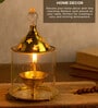 (1Pc) Gold Metal Akhand Jyot Diya