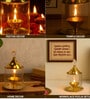 (1Pc) Gold Metal Akhand Jyot Diya