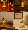 (1Pc) Gold Metal Akhand Jyot Diya