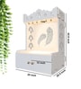 White Finish Art of Mor Pankh Floor Temple with Spacious Wooden Shelf & Inbuilt Focus Light