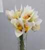 Premium Artificial White Orchid Flower Bunch (White)