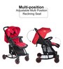 Premium Baby Pram with Rocker Function, Rotating Wheels & Adjustable Seat in Red Colour