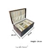 Brown Premium Big Jewellery Storage Box With Pocket Organizer