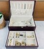 Brown Premium Big Jewellery Storage Box With Pocket Organizer
