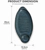 Blue Ceramic Sizzler Platter With Dip Section