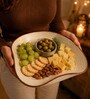 White Ceramic Square Wave Platter