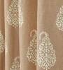 Beige Traditional Cotton 7 Ft Light Filtering Eyelet Door Curtain