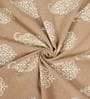 Beige Traditional Cotton 5 Ft Light Filtering Eyelet Window Curtain