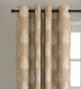 Beige Traditional Cotton 5 Ft Light Filtering Eyelet Window Curtain