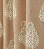 Beige Traditional Cotton 5 Ft Light Filtering Eyelet Window Curtain