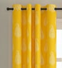 Yellow Traditional Cotton 9 Ft Light Filtering Eyelet Door Curtain