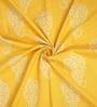 Yellow Traditional Cotton 9 Ft Light Filtering Eyelet Door Curtain