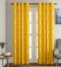 Yellow Traditional Cotton 9 Ft Light Filtering Eyelet Door Curtain