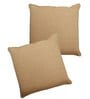 Beige Solid Cotton 24 x 24 Inches Cushion Covers (Set of 2)