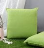 Green Solid Cotton 24 x 24 Inches Cushion Covers (Set of 2)