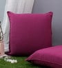 Purple Solid Cotton 24 x 24 Inches Cushion Covers (Set of 2)