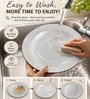 Cream Ceramic Textured Serving Plate (Set Of 2)