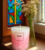 Premium Crimson Glow- Fruits & Berry 750 gms Scented Pillar candle X Candle (Pink Floral)