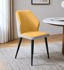Premium Curved Accent Chair In Yellow Colour