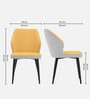Premium Curved Accent Chair In Yellow Colour