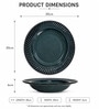 Drak Blue Ceramic Textured Serving Plate (Set Of 2)
