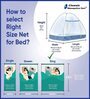 Premium Double Bed King Polyester Mosquito Net In Blue