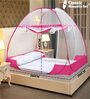 Premium Double Bed King Polyester Mosquito Net In Pink