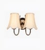 Premium Dual Steel Wall Lamp   Off-White Cotton Shade | Bedroom Lighting