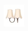 Premium Dual Steel Wall Lamp   Off-White Cotton Shade | Bedroom Lighting