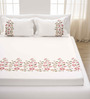 Premium Embroidery Cotton 400 TC King Size Bedsheet with 2 Pillow Covers
