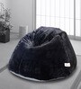 Premium Fur XXL Bean Bag with Beans in Black Colour