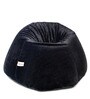 Premium Fur XXL Bean Bag with Beans in Black Colour