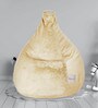 Premium Fur XXL Bean Bag with Beans in Cream Colour