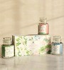 Set Of 3 Multicolor Wax Glass Jar Scented Candle For Relaxation And Stylish Ambiance