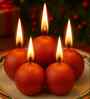 Set Of 4 Red Wax Gulab Jamun Candles