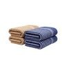 Beige & Blue 100% Cotton 400 Gsm Hand Towels Pack Of 4
