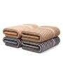 Beige & Grey 100% Cotton 400 Gsm Hand Towels Pack Of 4