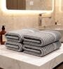 Grey Grey 100% Cotton 400 Gsm Hand Towels Pack Of 4