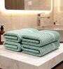 Sea Green 100% Cotton 400 Gsm Hand Towels Pack Of 4