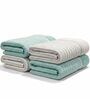 Sea Grey And White 100% Cotton 400 Gsm Hand Towels Pack Of 4