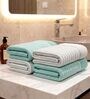 Sea Grey And White 100% Cotton 400 Gsm Hand Towels Pack Of 4