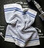 White With Blue & Sea Green Stripes 100% Cotton 400 Gsm Hand Towels Pack Of 4